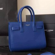 Yves Saint Laurent Nano Sac De Jour Bag In Blue Leather