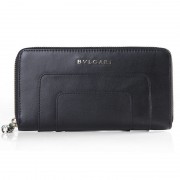 Bvlgari Serpenti Original Leather Zipped Wallet Black 201301