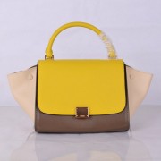 Celine Medium Trapeze Yellow Khaki Beige Bag