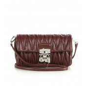 Miu Miu Matelasse Small Leather Crossbody Bag Burgundy