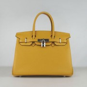 Hermes Birkin 30cm Togo leather Handbags yellow silver