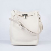 Hermes Nappa Leather Shoulder Bag H2804 beige Silver