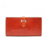 Hermes Wallet H1114 Ladies Crocodile Coffee