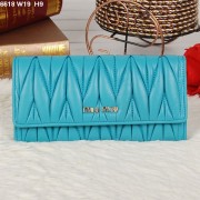 Miu Miu Matelasse Blue Original Leather Snap Wallet