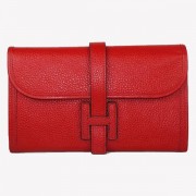 Hermes Wallet H1528 Wallet Cow Leather Red