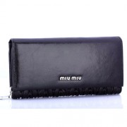 Miu Miu Matelasse Original Bright Leather Bi-Fold Wallets 1862 Black