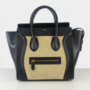 Celine Large Luggage Tote Black Apricot Suede
