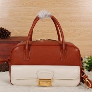 Miu Miu Top Handle Bag 0093 Brown&OffWhite