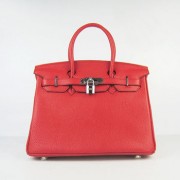 Hermes Birkin 30cm Togo leather Handbags red silver