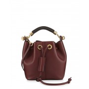 Chloe Gala Small Leather Bucket Bag Bordeaux