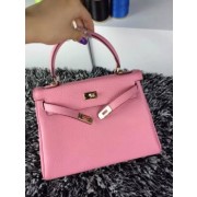 Hermes Kelly 25cm Togo Leather Bag Pink Gold