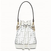 Fendi White Mon Tresor Mini Bucket Bag In Transparent PU