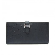 Hermes Wallet H1114 Ladies Wallet Black