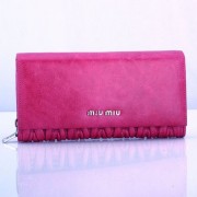 Miu Miu Matelasse Original Bright Leather Bi-Fold Wallets 1862 Rose