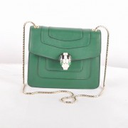 Bvlgari Serpenti Original Leather Shoulder Bag Green 604