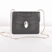 Bvlgari Serpenti Original Leather Shoulder Bag Black 604