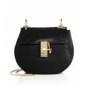 Chloe Drew Small Leather Shoulder Bag Black