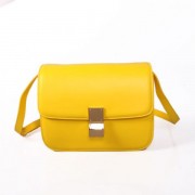 Celine Classic Box Calfskin Flap Bag Yellow