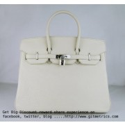 Hermes Birkin 35cm Togo leather Handbags beige silver