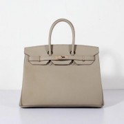 Hermes 35cm Birkin Bag Epsom Leather Grey Gold