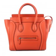 Celine Large Luggage Tote Neon Orange Handbag
