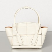 Bottega Veneta Mini Arco 29 Bag In White Weave Calfskin