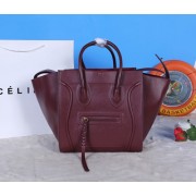 Celine Burgundy Boston Calfskin Leather Bag