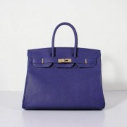 Hermes 35cm Birkin Bag Epsom Leather Electric Blue Gold
