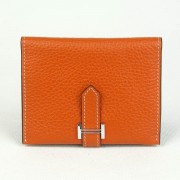 Hermes Wallet H009 Wallet Cow Leather Orange