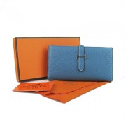 Hermes Wallet H008 Wallet Cow Leather Blue