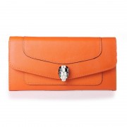 Bvlgari Serpenti Original Leather Wallet Orange 201302