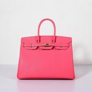 Hermes 35cm Birkin Bag Epsom Leather Rose Lipstick Gold