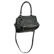 Givenchy Pandora Small Crinkled Leather Shoulder Bag Black