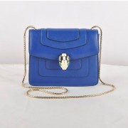 Bvlgari Serpenti Original Leather Shoulder Bag Blue 604