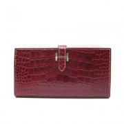 Hermes Wallet H1114 Wallet Crocodile Red