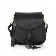 Chloe Hudson Medium Tasseled Leather Crossbody Bag Black