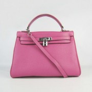 Hermes Kelly 32cm Togo leather handbag 6108 peach silver