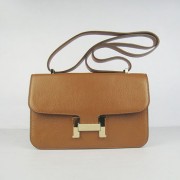 Hermes calf Leather Message Bag H020 light coffee golden