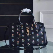 Yves Saint Laurent Small Monogram Cabas Bag In Prairie Flower Printed Leather