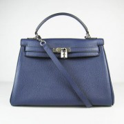 Hermes Kelly 32cm Togo leather 6108 dark blue silver