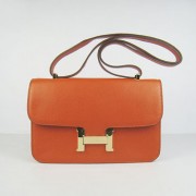 Hermes calf Leather Message Bag H020 orange golden