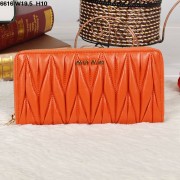 Miu Miu Matelasse Orange Original Leather Zipper Wallet