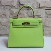 Hermes Kelly 28cm Epsom Leather Handbag Green Gold