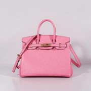 Hermes Birkin 30cm Ostrich Leather With Strap Pink Gold