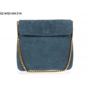 Celine Gourmette Suede Leather Shoulder Bag Green S2