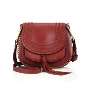 Chloe Hudson Braided Leather Shoulder Bag Red