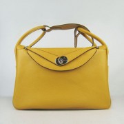 Hermes Lindy 34cm handbag 6208 yellow Silver