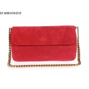 Celine Gourmette Suede Leather Small Shoulder Bag Red S1
