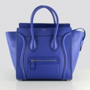 Celine Large Luggage Tote Neon Blue Leather Bag