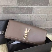 Yves Saint Laurent Grey Classic Monogramme Clutch Bag